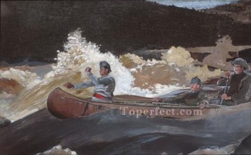 Winslow Homer Painting - Shooting The Rapids Realism marine painter Winslow Homer